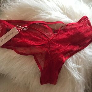 Victoria Secret red lace cheeky panty